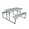 Indoor and Outdoor Folding Picnic Table Bench Set with Wood-like Texture